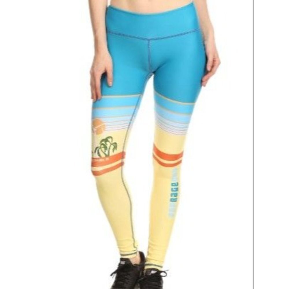 Popactive By Poprageous Dream Legging Sports Bra Set Small Palm Springs Striped - Picture 6 of 8